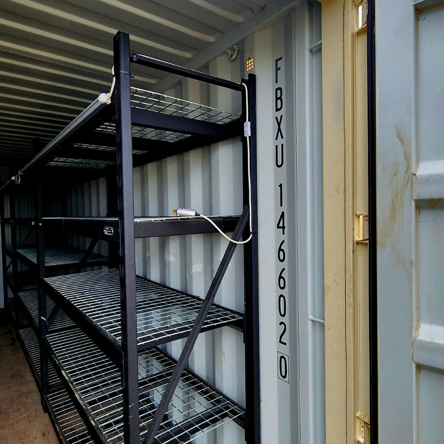 20’ New (1-Trip) Container w/ Shelving on BOTH sides - Custom Cubes