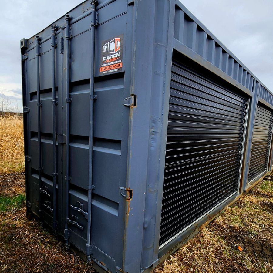 40’HC Container w/3 x Roll-Up Doors - Custom Cubes