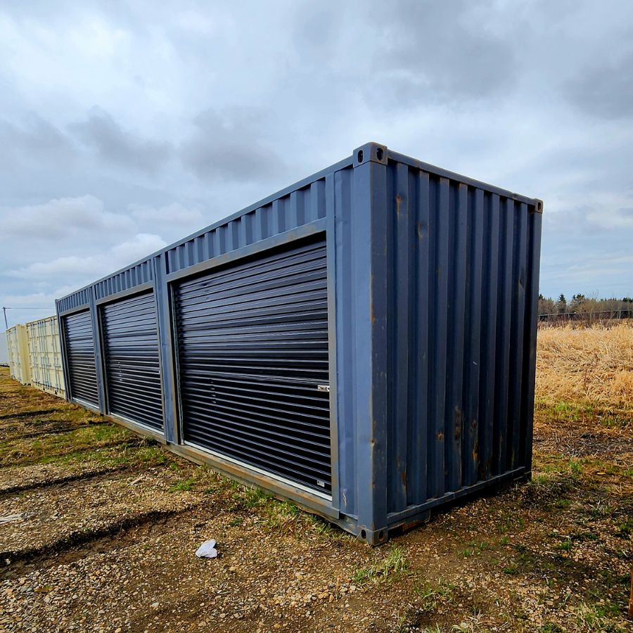 40’HC Container w/3 x Roll-Up Doors - Custom Cubes